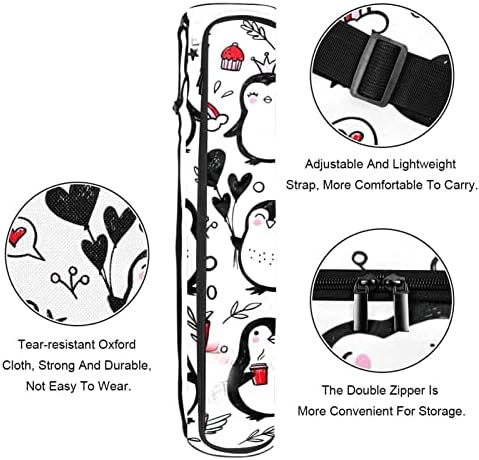 Saco de transportador de tapete de ioga ilustração de desenhos animados com alça de ombro de ioga bolsa