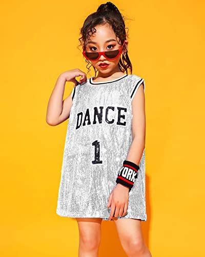 Lolanta Girls Hip Hop Dance Roupas Kids Jersey Vestido de lanteia