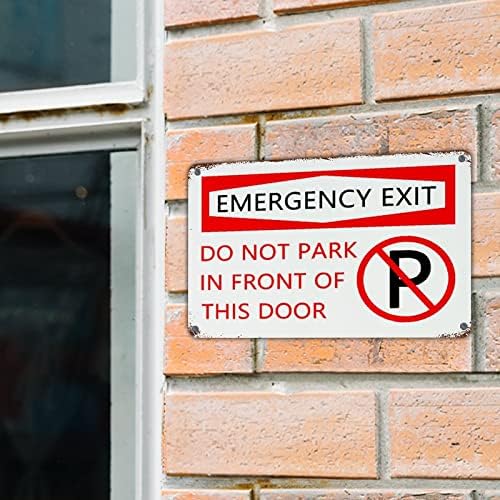 Aviso Sinal de alumínio Saída de emergência Não estacione em frente a esta porta Placa de lata de rodo