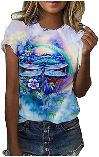 Tops femininos de verão Casual Casual Dragonfly camiseta camise