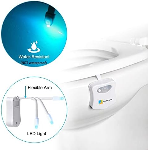 Sensor de movimento da luz da noite do banheiro iBetterLife O original LED 8 cores vaso sanitário Motivo leve