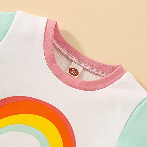 Camisa meninas para crianças meninas colorido colorido de manga comprida Rainbow Pullover camiseta de camiseta