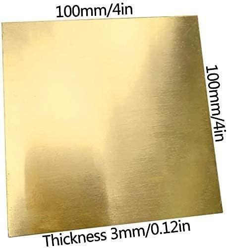 Sogudio Plate Brass Folha de cobre puro Folha de bronze espessura 0,11 na folha de cobre 8x8 para artesanato