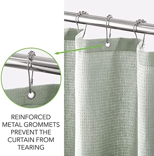 Cortina de chuveiro de malha de waffle mdesign - cortina de chuveiro de banheiro de algodão longa - qualidade do