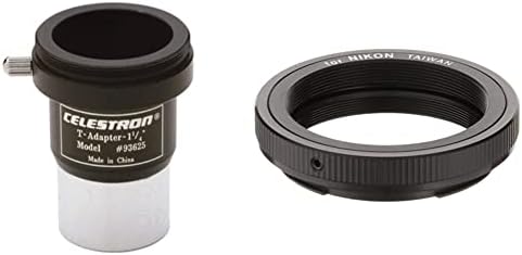 Celestron 93625 Universal 1,25 polegada de câmera T-adaptador e 93402 T-ring para anexo da câmera Nikon