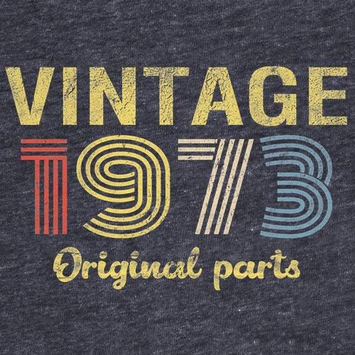 Camisa de presente de aniversário de 50 anos para homens - peças originais vintage 1973 - aniversário retrô