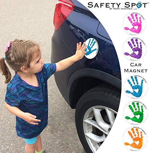 Ímã de segurança - impressão de mão para crianças para estacionamento de segurança - fundo branco