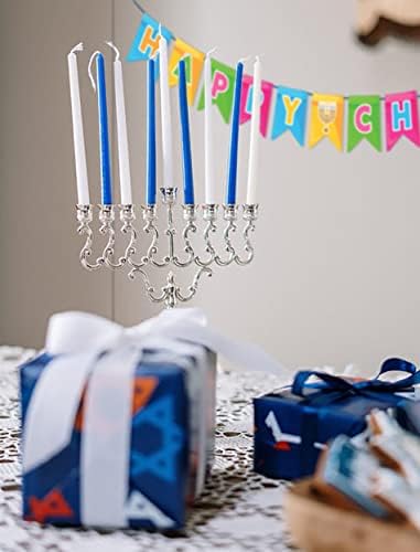 Izzy 'n' Dizzy Happy Hanukkah Banner - Chanukah Banner - Decorações de festas multicoloridas