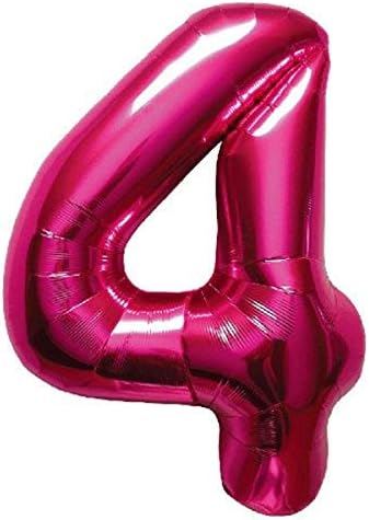 Balões do Northstar Número 4 - Balão Magenta Helium Foil - 34 polegadas