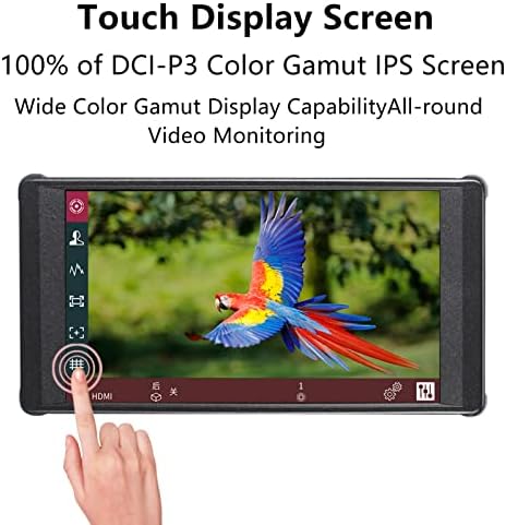 PortKeys PT6 Câmera de touchscreen Monitor de campo HD Assista de vídeo IPS 1920x1080 Entrada HDMI 1080p,
