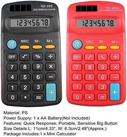 Ferramenta de contabilidade da calculadora básica de bolso reheyre, LED de tela grande de tela