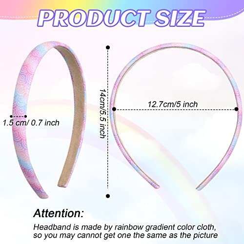 20 PCs Rainbow Bandas de cabeça fino Bandas de lantejoulas de lantejoulas lisão banda de cabelo