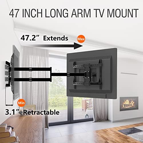 Montagem de parede de TV longa para TV de 37-80 polegadas, braço de articulação de 47 ”de 47” de articulação de