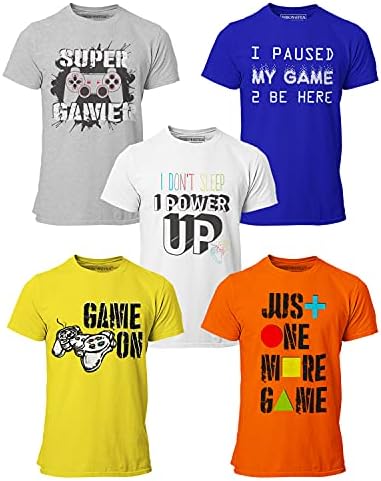 Brooklyn Vertical 5-Pack Boys Video Gamer Games T-shirt de manga curta Crew pescoço com estampa