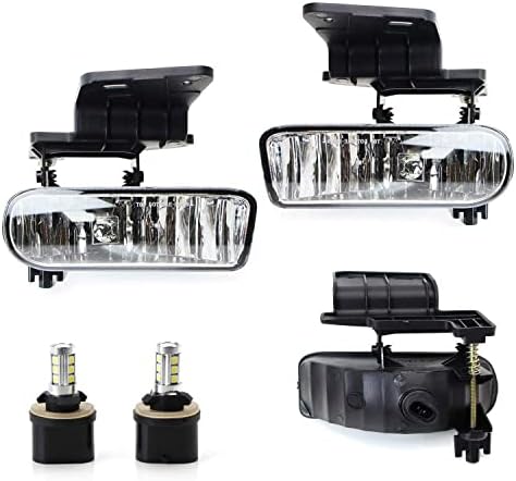 ijdmtoy lente transparente xenônio White LED FOG Lights Kit de neblina com suportes de montagem compatíveis