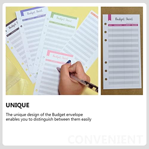 Stobok Binders Envelopes 24pcs folhas de orçamento de despesas, rastreadores de envelopes de caixa 6 anéis Binder rastreadores de dinheiro inserções orçamentárias para envelopes orçamentários, carteira de planejador de caixa A6 envelopes