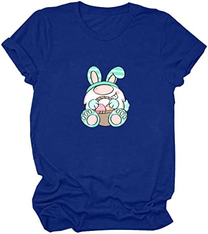 Camisa de Páscoa feminina Mangas curtas Camiseta engraçada Tops