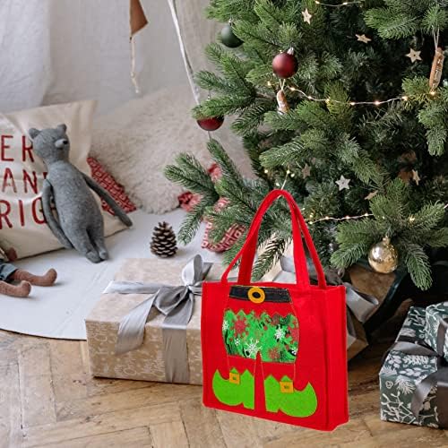 Bolsa de presente de natal aboofan sacolas reutilizáveis ​​com alça de compras de mercearia não tecida