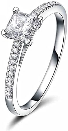 2023 Novo engajamento feminino zircão anel de diamante Princess personalizado anéis sete en rings