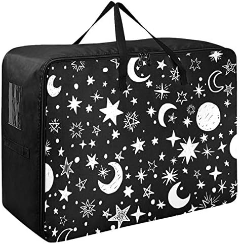 Saco de armazenamento de roupas N/ A Underbed para colcha - Lune Star Galaxy Organizers Bolsa com zíperes