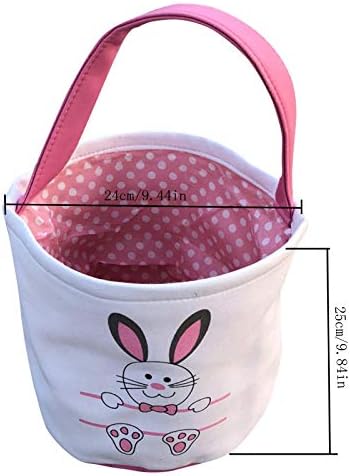 Dbylxmn Impresso Candy Saco de Páscoa Rabbit Bunny Holiday Carry Basket Canvas Maincos e organizadores Soluções