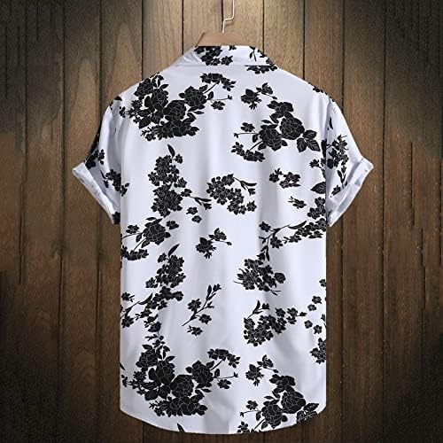 Camisas tropicais masculinas 1950s Rockabilly Rockabilly Button de manga curta Down Down Hawaiian