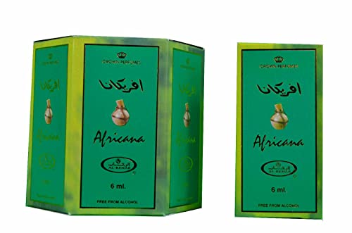 Al-Rehab Africana Attar ALOCHOL Free Longa During Perfume 6ml.Pack de 6