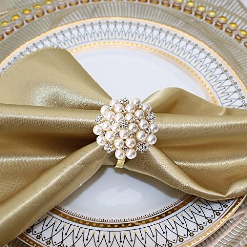 N/A 6pcs Bished Napkin Rings Titulares para festas de jantar de Natal para férias Decoração de