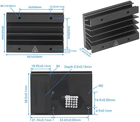 Dissipador de calor de alumínio para o módulo de nano de Jetson, dissipação rápida de dissipação de calor