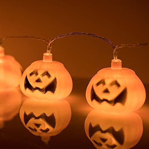 WSJQB Decorações de Halloween Luzes de abóbora, 9,8 pés 30 Bateria LED Operou Luzes de Halloween Orange, luzes de abóbora da lanterna para festival de festas externas em ambientes externos