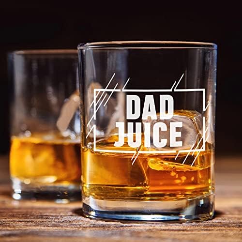 Nickne Whisky Glass 11oz - Presentes de óculos antiquados para homens | Pai suco de uísque engraçado