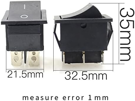 Larro Rocker Switch Self Redefinir interruptor de alternância 2 posições de 6 pés Power Boat Rocker Painel do interruptor 31x25mm KCD4 15A 250V ~ 20A 125V