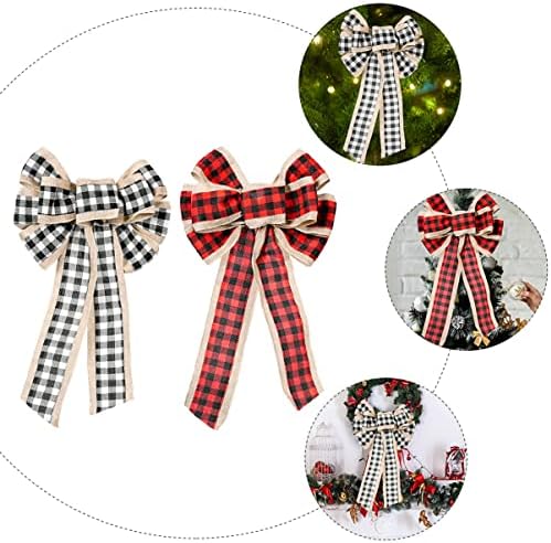 Homoyoyo 4 pcs arco nós de natal árvore de natal porta arco da porta pendurada bowknot natal arco ornamento