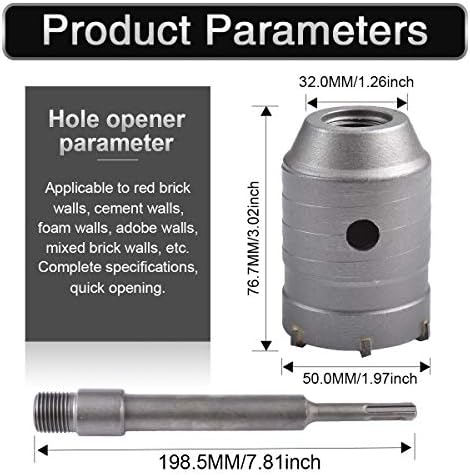 Hohxen 50mm sds mais hurshan hole serra cortadora de concreto de cimento de pedra broca de parede