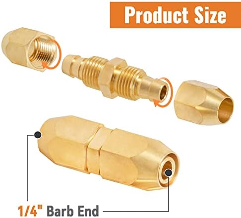 Sungator Brass Air Mangum Repair de reparo, encaixe de substituição pneumática, barb de 1/4 de