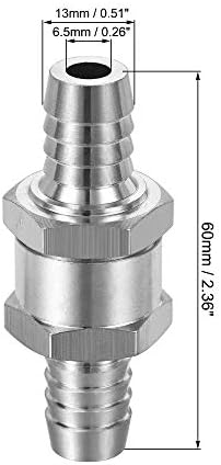 UXCELL NÃO RETORNO Válvula de retenção de ida de 13 mm de alumínio barb od od com 2 grampos de mangueira ajustáveis