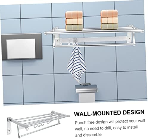 VEEMOON 1 Set toalhas de toalha de parede montada prateleira prateleira prateleiras de metal prateleira de banheira