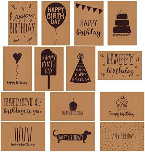 36 Cartões variados de pacote com 36 designs exclusivos para aniversários, parabéns, simpatia, obrigado