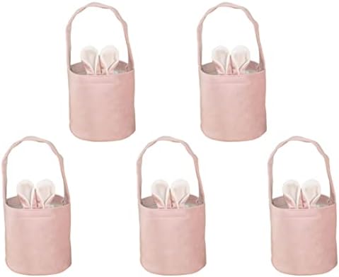 Eioflia Páscoa Bolsas de Candy Bolsas de Páscoa Bolas de Conelas Páscoa Cestas de Páscoa Bacs de Presente de Páscoa Bolsas de Presente Reutilizável Candy Sacos de Rabbit Sacos Tote Decorações de Páscoa 5pcs