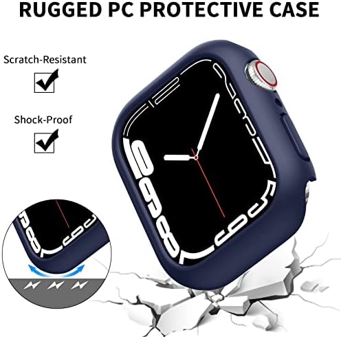 Compatível com genina com Apple Watch 7 Case 41mm, quadro de proteção contra pára -choques Hard PC Compatível para