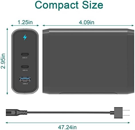 Adaptador de energia USB C USB C, adaptador de energia USB C, carregador de laptop PD Gan PD, USB C Fast Charger