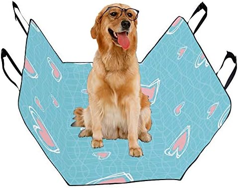 Enevotx Tampa de assento de cão Enevotx personalizado Design de impressão em forma de coração Arte Adoro imprimir capas de assento de carro para cães impermeabilizada Diperlip Durable Pet Self Car Seat Dog Carre