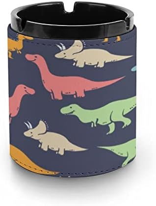 Colorido dinossauro cigarro cinzeiro pu PU Leather Bandeja de fumante para decoração de desktop