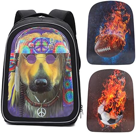 Zrentao Kids Backpack Boys Cartões Substituíveis Cartões de Padrão Holográfico 3D Mochilas da