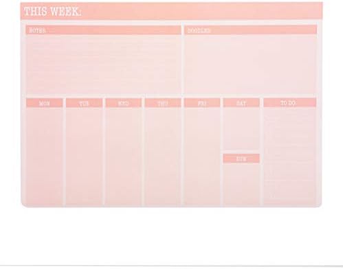 Yoobi | Planejador de calendário semanal notepad | 60 folhas | Corar