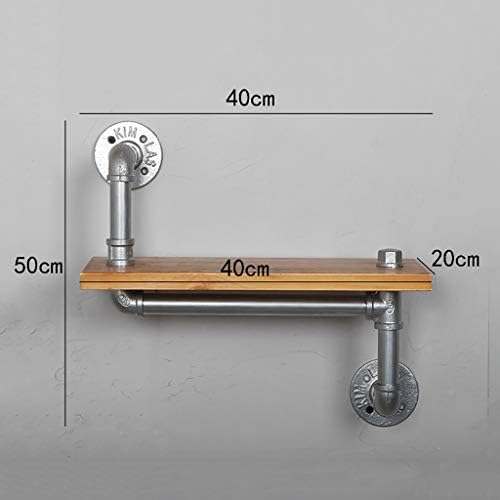 Yyqbzw prateleira de parede de madeira maciça, mount forjada Montagem de parede retro estilo industrial