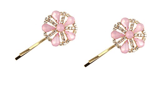 Caravan rosa rosa design de swarovski shinestone bobby pin par