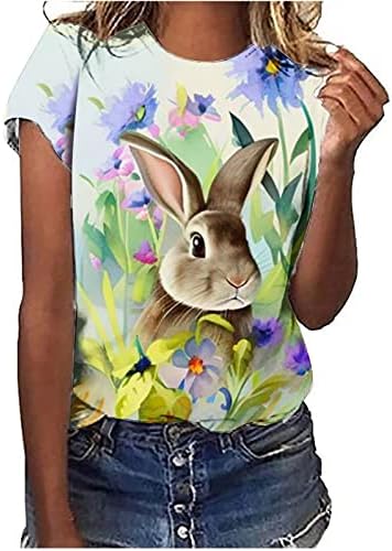 Bunny coelho de páscoa coelho estampa de moletons com impressão gráfica casual camisetas de manga curta de