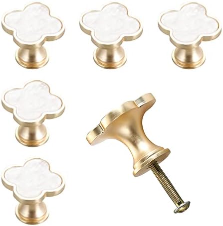 Lldynw 6 PCs Clover botões de trevo de quatro folhas Handlescabinet botões puxam botões de gaveta de