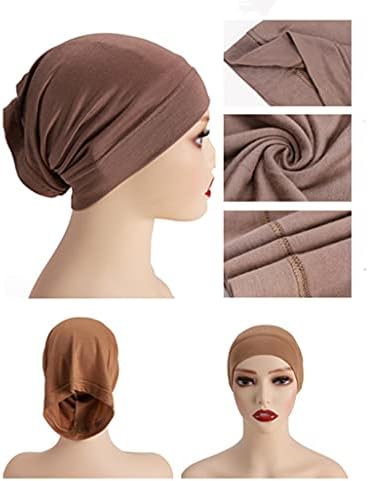 6 peças Cap de hijab interno para mulheres Turbano muçulmano Islão sob lenço de lenço Manusey Bonnet Tube Cap